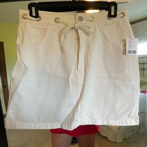 Urban Outfitters BDG Off White Belted Denim Mini Skirt